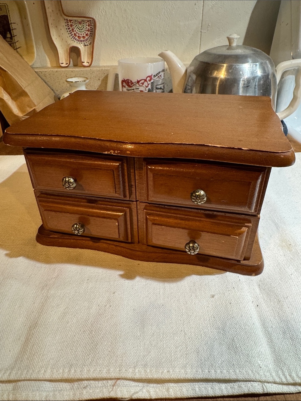 Vintage Wooden Price Jewelry Box